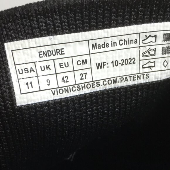 Vionic Endure Lace Up Sneakers Womens Size 11 Black Knit - Picture 8 of 9